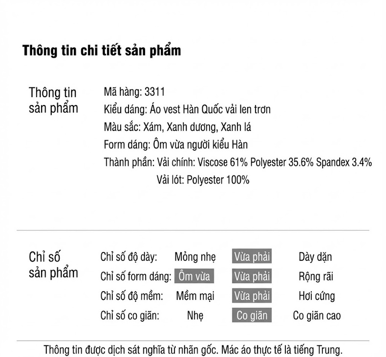 Áo Vest Nam Màu Trơn Chất Liệu Lông, Co Giãn, Dáng Ôm Màu Đen, Xám chi tiết 27