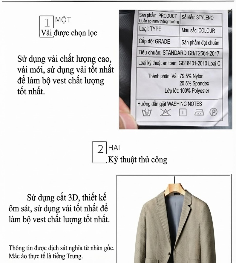 Áo Vest Nam Mỏng Dáng Ôm Vừa Vặn Màu Be, Đen, Xám chi tiết 6
