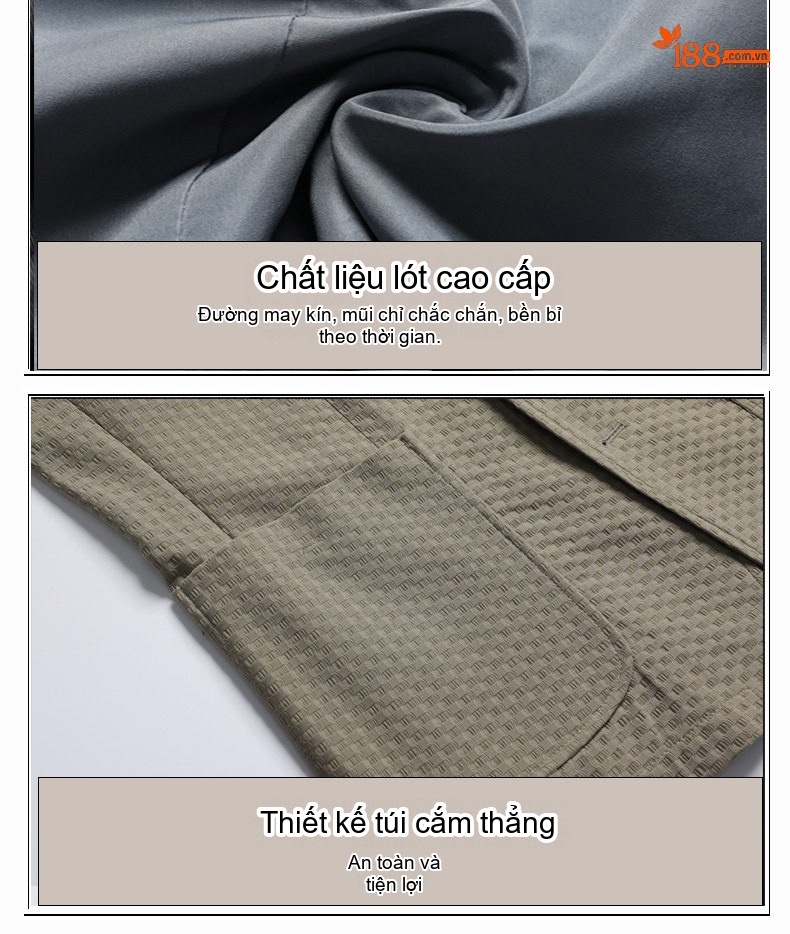 Áo Vest Nam Mỏng Dáng Ôm Vừa Vặn Màu Be, Đen, Xám chi tiết 9