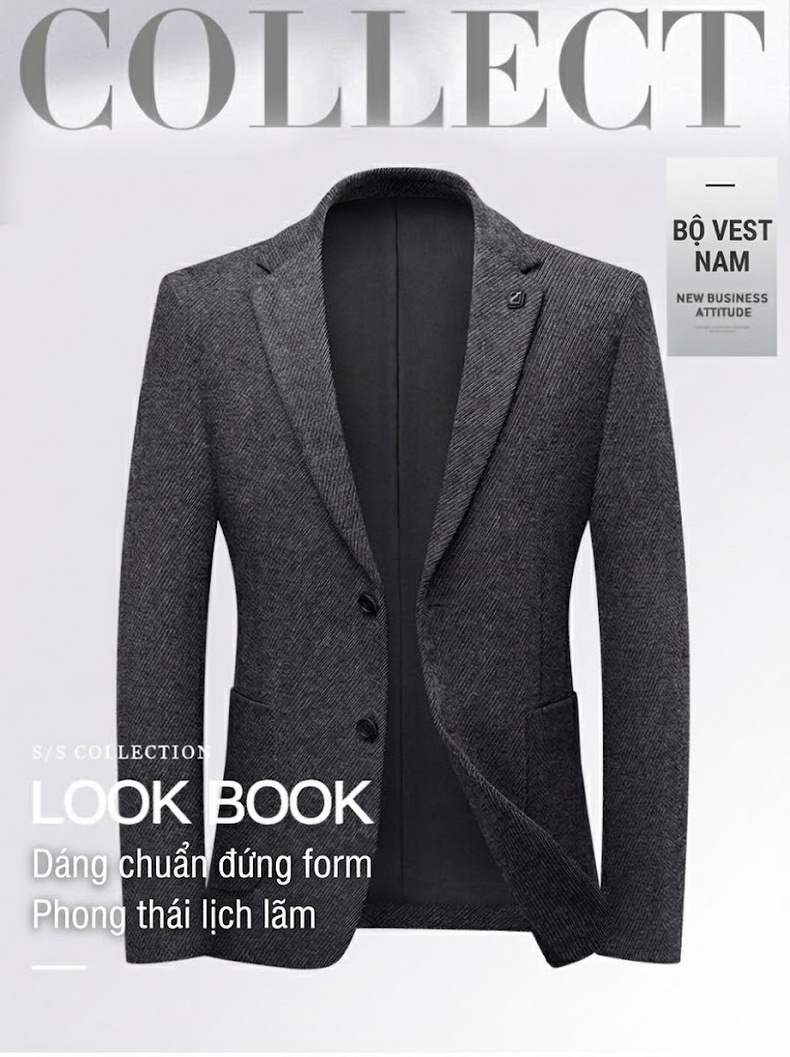 Áo Vest Nam Ôm Vừa Mỏng Nhẹ Mùa Thu Đông Chất Liệu Mềm Mại Màu Xám chi tiết 1