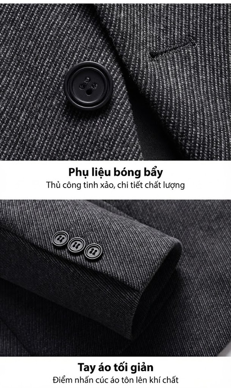 Áo Vest Nam Ôm Vừa Mỏng Nhẹ Mùa Thu Đông Chất Liệu Mềm Mại Màu Xám chi tiết 13