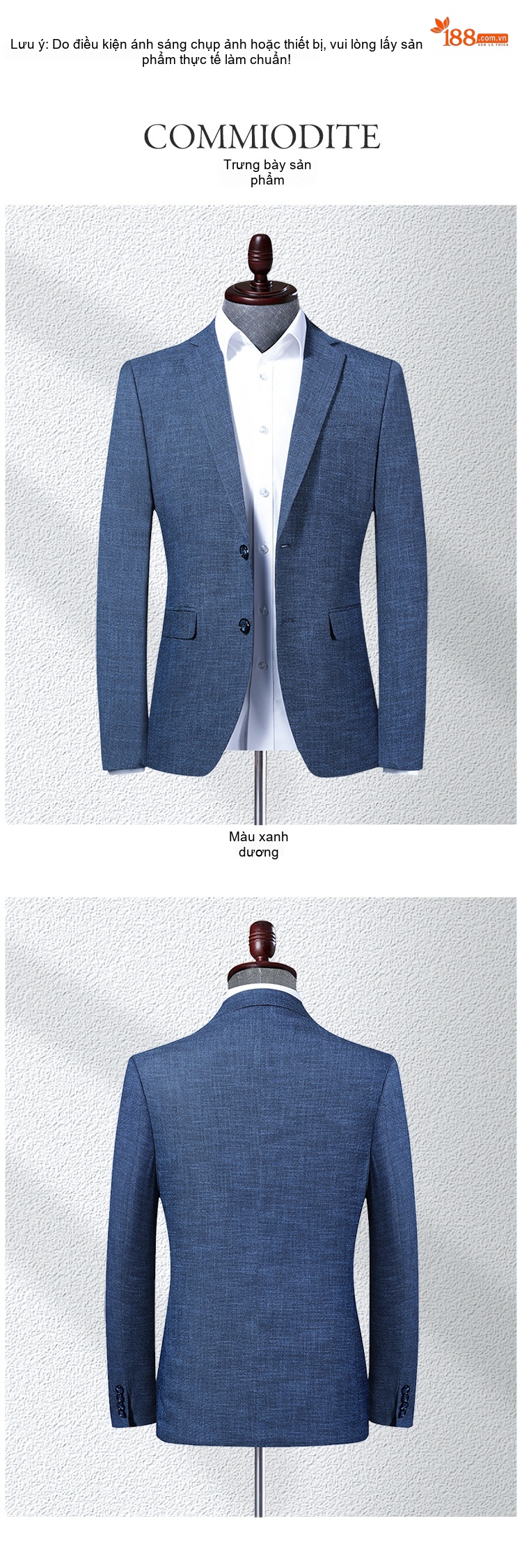 Áo Vest Nam Vải Dệt Slimfit Phong Cách Hàn Quốc Màu Xanh Lam chi tiết 7