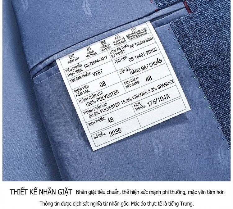 Áo Vest Nam Vải Dệt Slimfit Phong Cách Hàn Quốc Màu Xanh Lam chi tiết 13