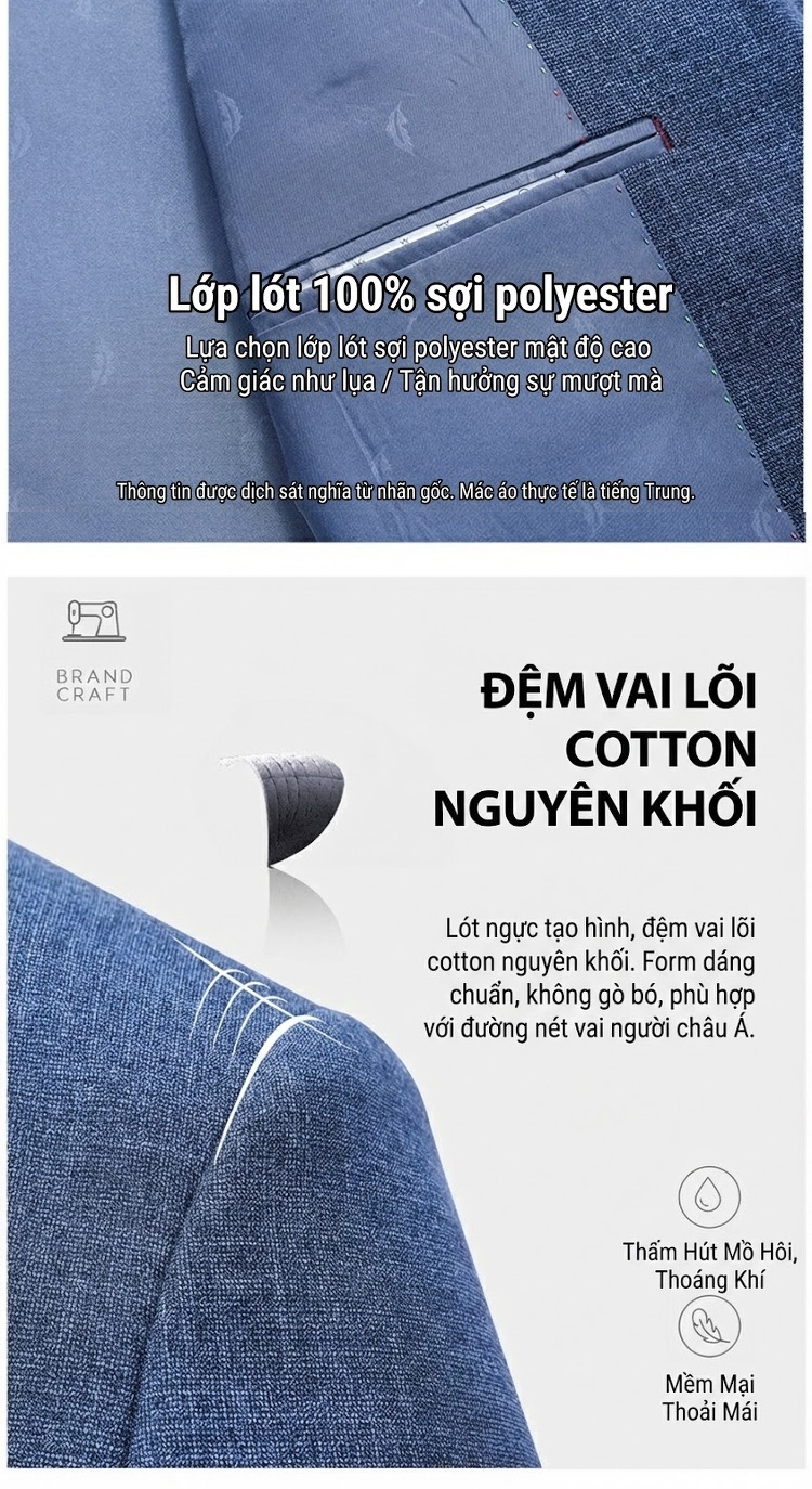 Áo Vest Nam Vải Dệt Slimfit Phong Cách Hàn Quốc Màu Xanh Lam chi tiết 4