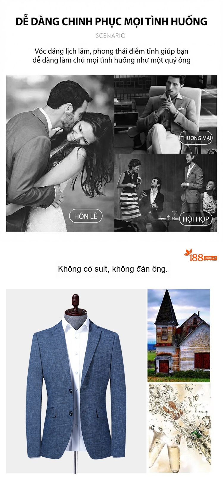 Áo Vest Nam Vải Dệt Slimfit Phong Cách Hàn Quốc Màu Xanh Lam chi tiết 5