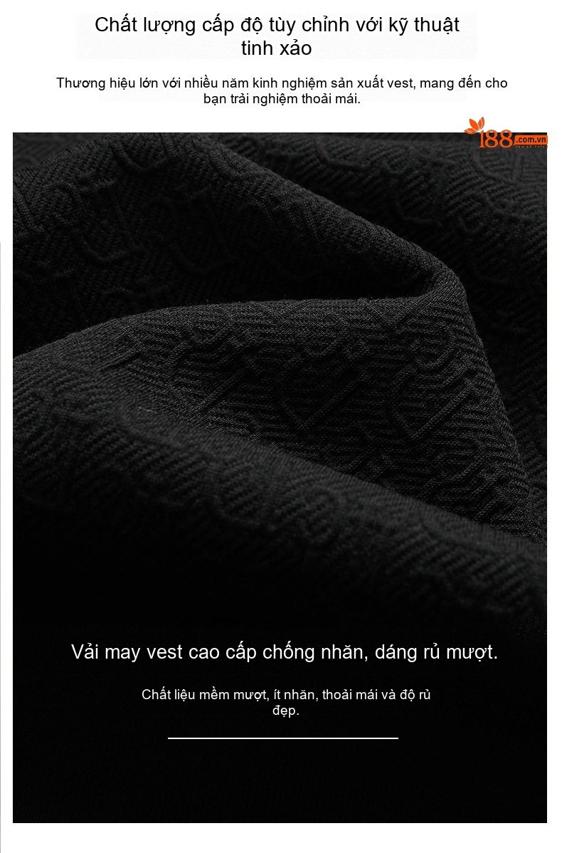 Áo Vest Nam Wool Cao Cấp Dáng Ôm Chống Nhăn Phong Cách Lịch Lãm Màu Đen, Nâu chi tiết 2