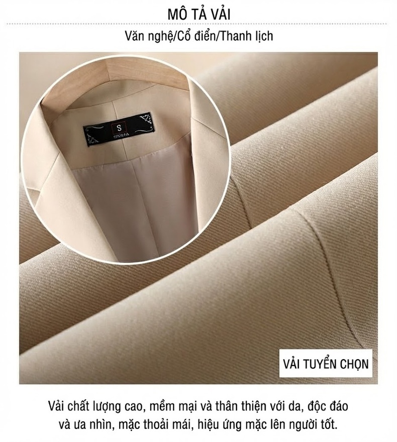 Áo Vest Nữ Tay Dài Dáng Ôm Phong Cách Hàn Quốc Màu Đen, Nâu chi tiết 5
