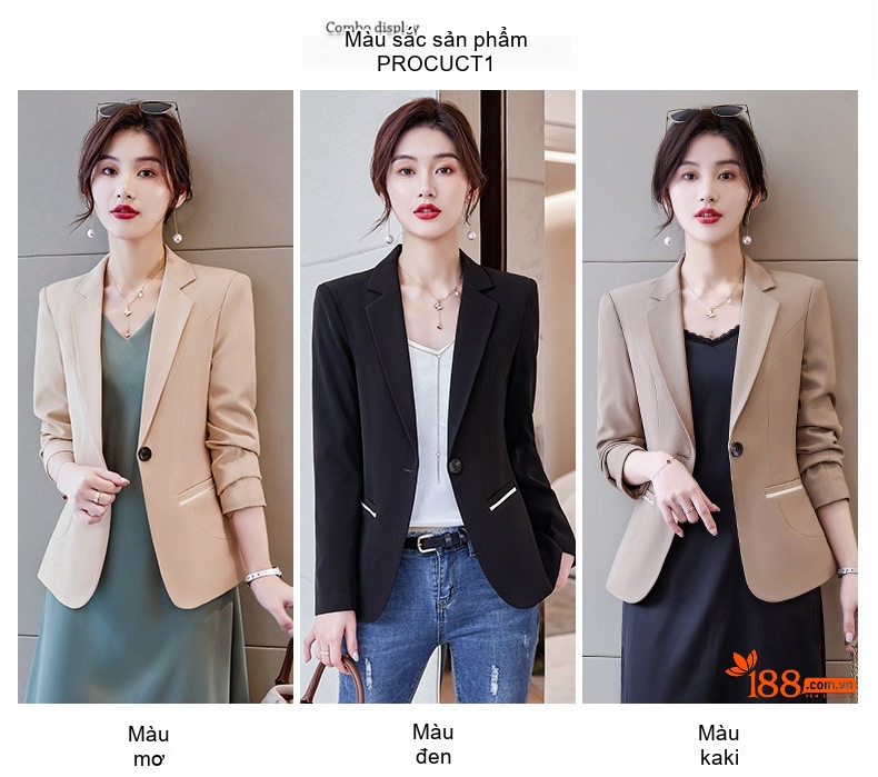 Áo Vest Nữ Tay Dài Dáng Ôm Phong Cách Hàn Quốc Màu Đen, Nâu chi tiết 6