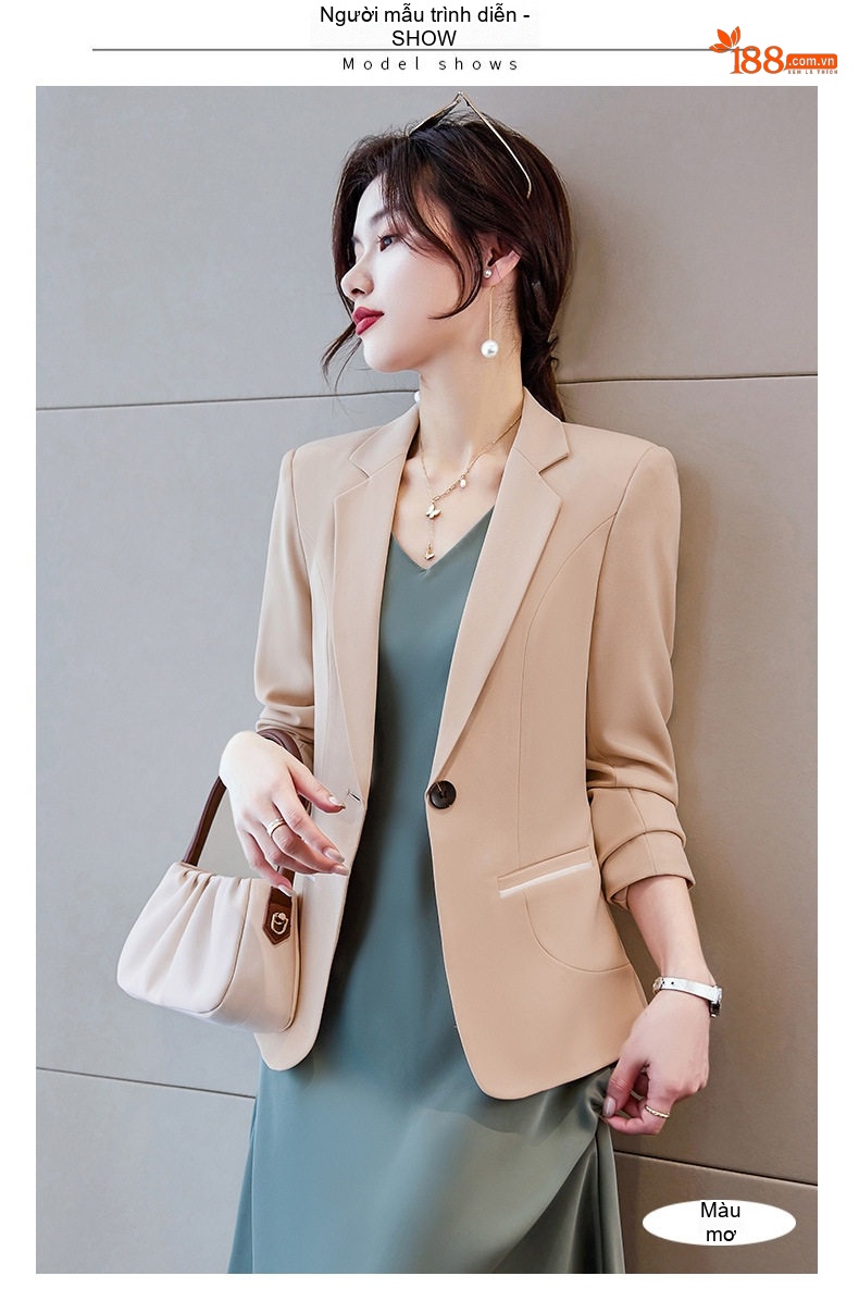 Áo Vest Nữ Tay Dài Dáng Ôm Phong Cách Hàn Quốc Màu Đen, Nâu chi tiết 7