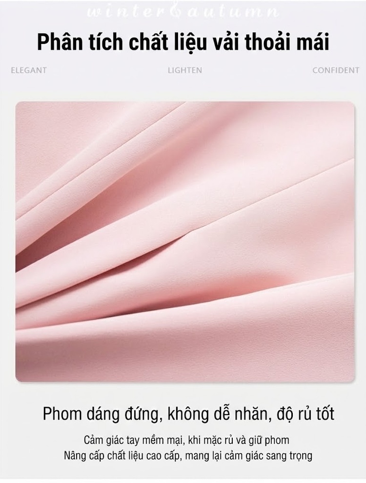 Áo Vest Nữ Tay Lỡ Phong Cách Tiểu Thư Thanh Lịch Màu Trắng, Hồng chi tiết 7