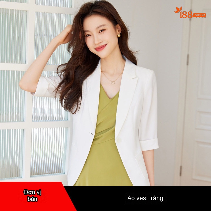 Áo Vest Nữ Tay Lỡ Phong Cách Tiểu Thư Thanh Lịch Màu Trắng, Hồng