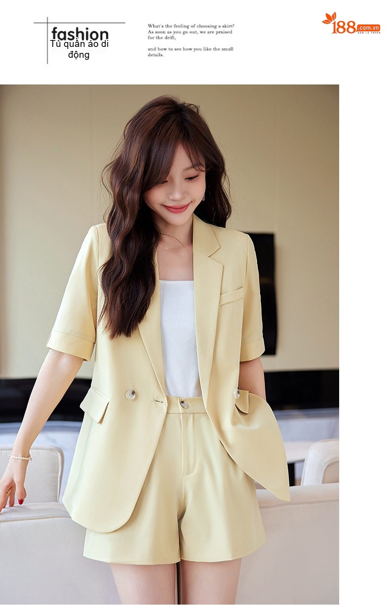 Áo Vest Nữ Tay Ngắn Thiết Kế Mỏng Phong Cách Hàn Quốc Màu Trắng, Đen, Vàng chi tiết 21