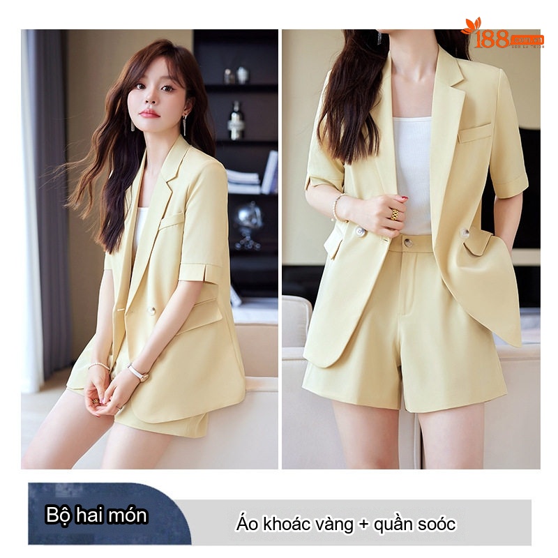 Áo Vest Nữ Tay Ngắn Thiết Kế Mỏng Phong Cách Hàn Quốc Màu Trắng, Đen, Vàng