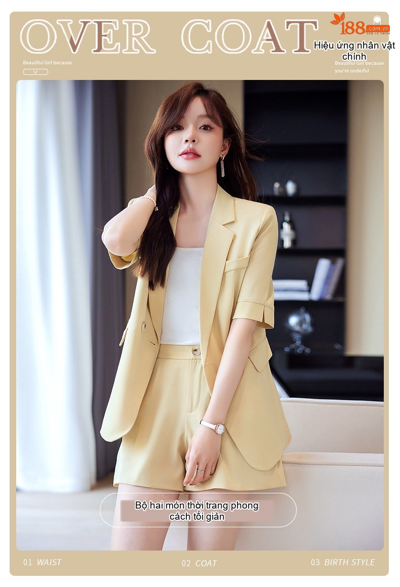 Áo Vest Nữ Tay Ngắn Thiết Kế Mỏng Phong Cách Hàn Quốc Màu Trắng, Đen, Vàng chi tiết 2