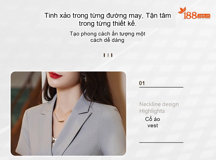 Áo Vest Tay Ngắn Nữ Phong Cách Thời Trang Thanh Lịch Màu Đen, Trắng Ngà, Xám chi tiết 7