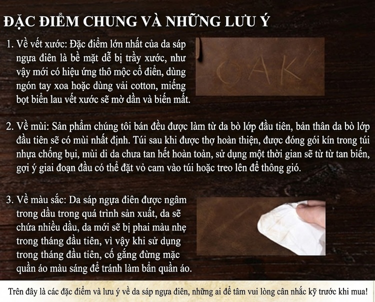 Balo Da Bò Crazy Horse Vintage Đựng Laptop 15.6 inch Màu Nâu chi tiết 39