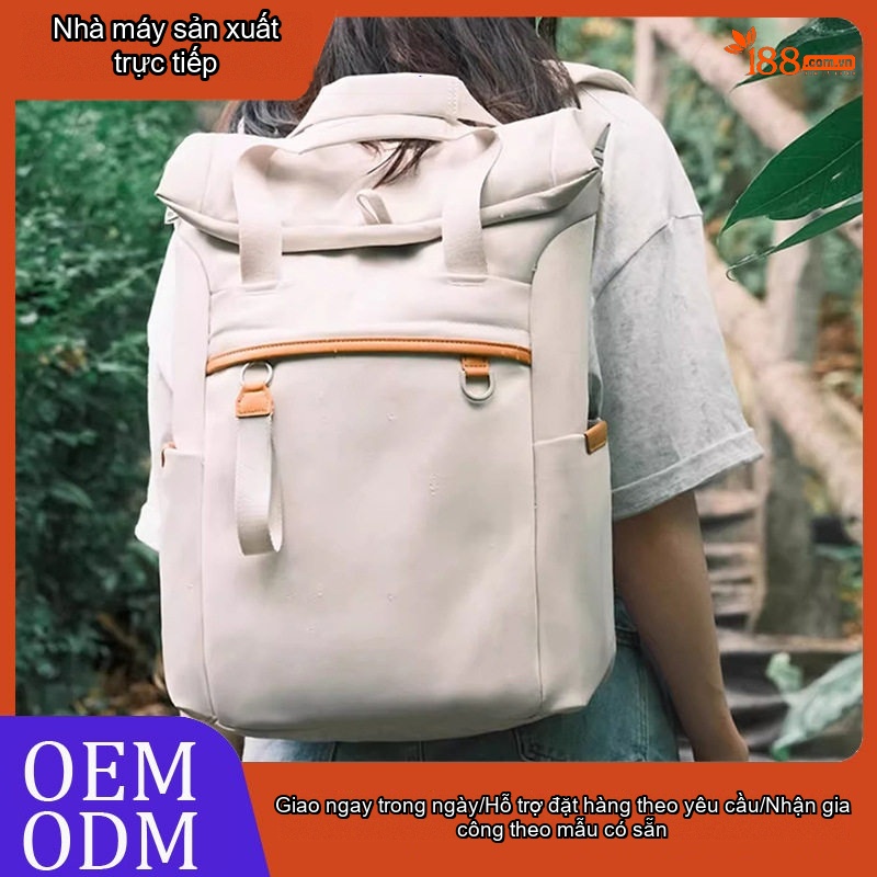 Balo Da Bò Dập Vân Nổi Phong Cách Retro Unisex Túi Du Lịch Thủ Công Màu Nâu chi tiết 18