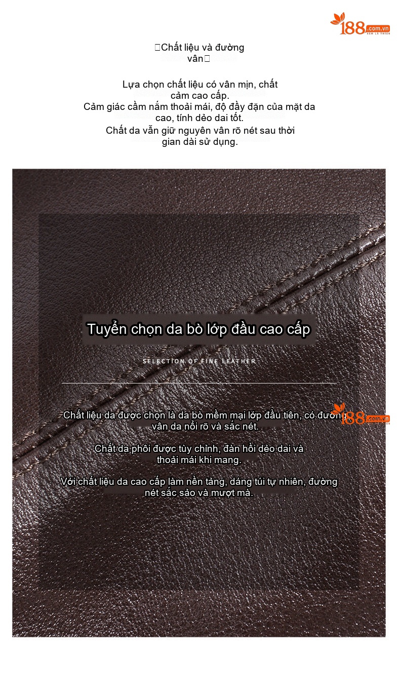 Balo Da Bò Đầu Lớp Thực Vật Mới 2025 Sức Chứa Lớn Du Lịch Đeo Vai Đi Làm Màu Nâu, Đen chi tiết 9