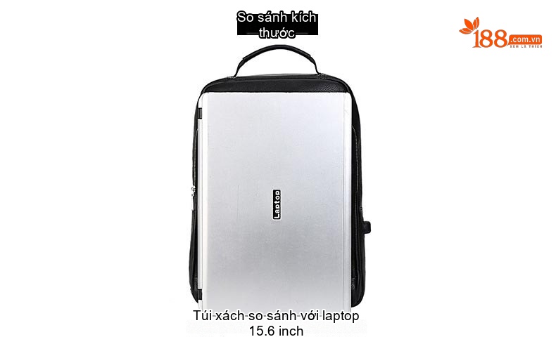 Balo Da Bò Đựng Laptop 15.6 inch Chống Sốc Chống Nước Đi Làm Đi Học Du Lịch Màu Đen chi tiết 10