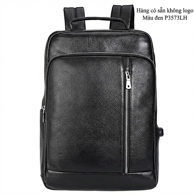 Balo Da Bò Đựng Laptop 15.6 inch Chống Sốc Chống Nước Đi Làm Đi Học Du Lịch Màu Đen