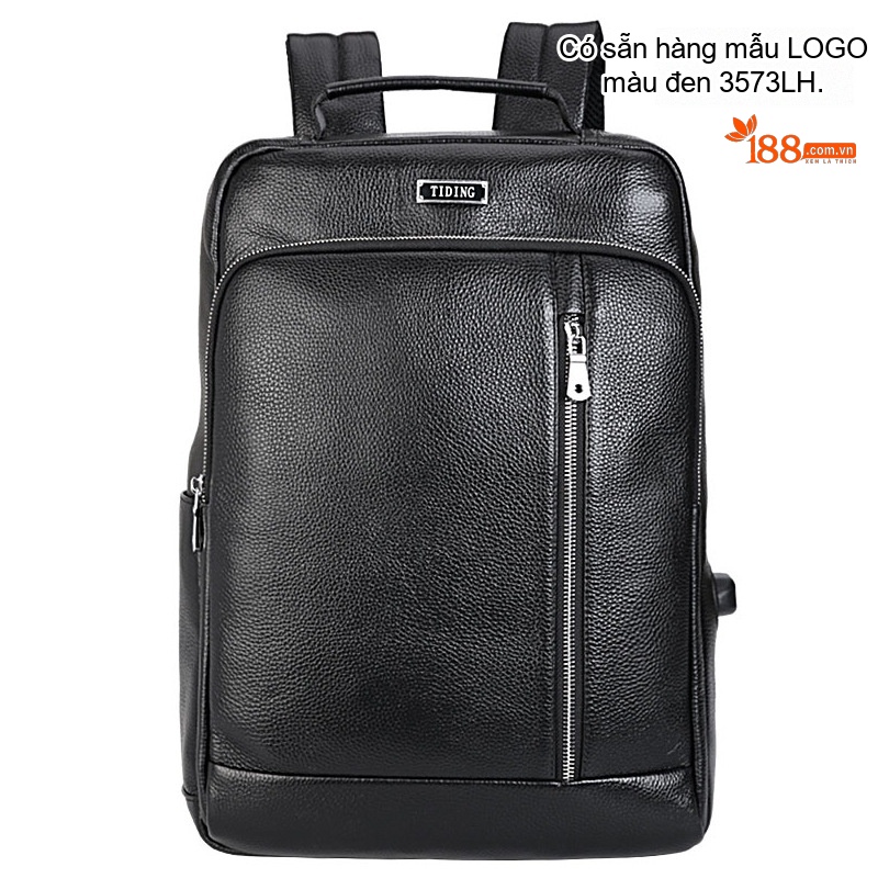Balo Da Bò Đựng Laptop 15.6 inch Chống Sốc Chống Nước Đi Làm Đi Học Du Lịch Màu Đen