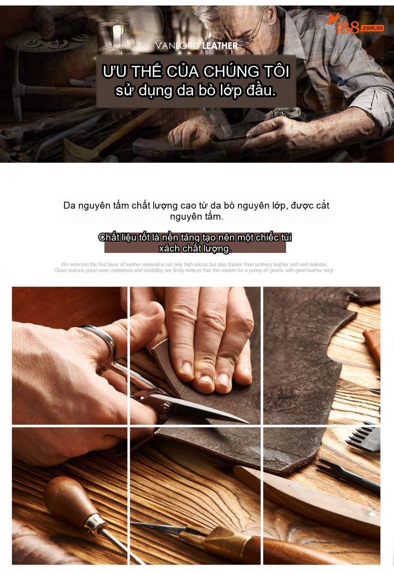 Balo Da Bò Làm Giả Cổ Điển Phong Cách Unisex chi tiết 2
