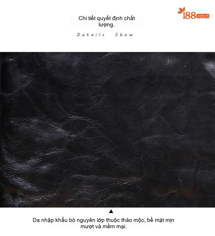 Balo Da Bò Lớn Đựng Laptop 15 Inch Phong Cách Retro Màu Đen, Nâu chi tiết 12