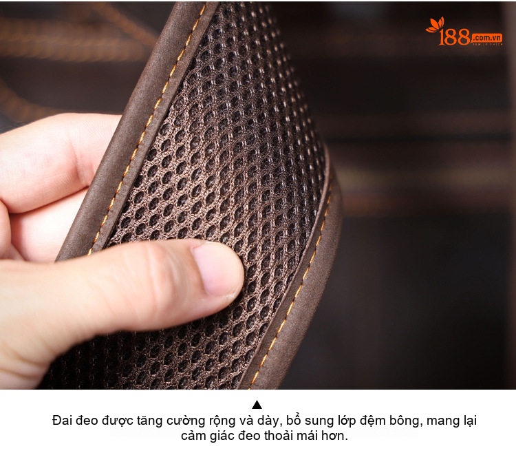 Balo Da Bò Lớp Đầu Dung Tích Lớn Phong Cách Retro Túi Đựng Laptop Du Lịch Màu Nâu chi tiết 17