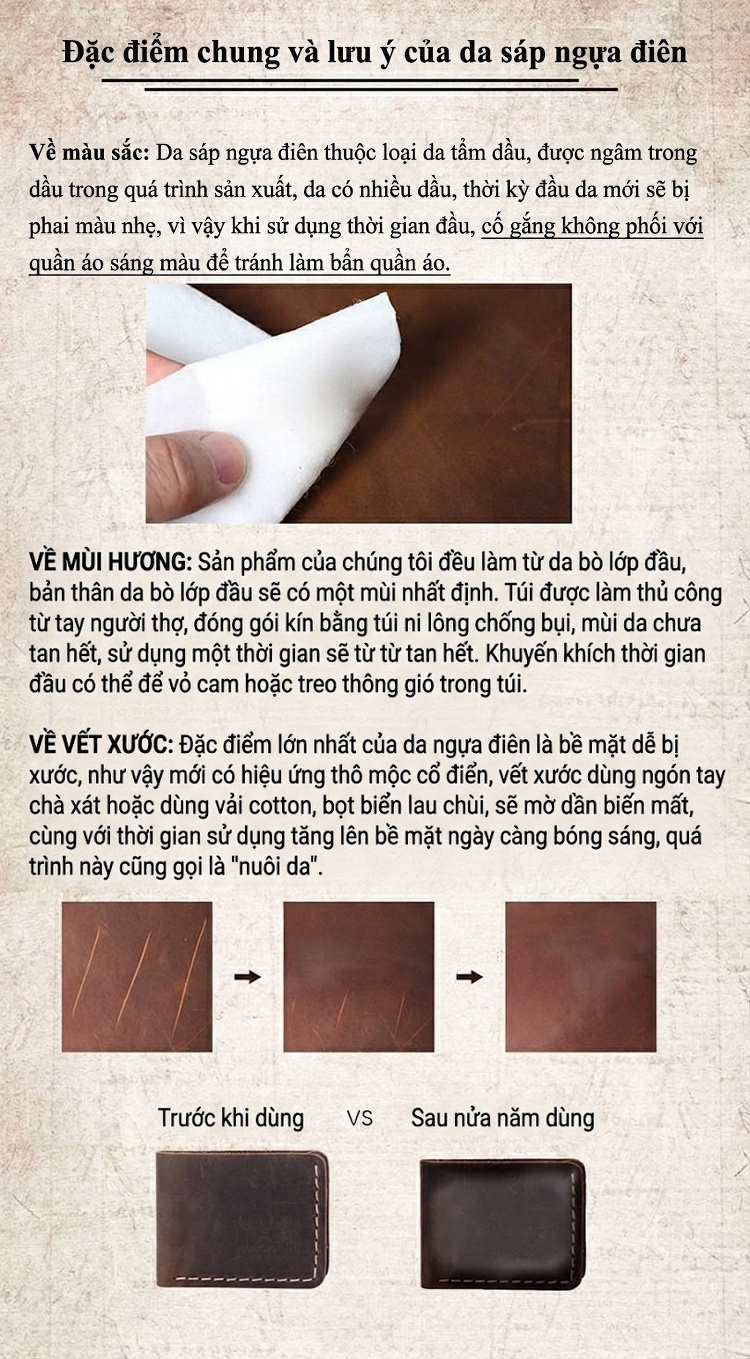 Balo Da Bò Lớp Đầu Dung Tích Lớn Phong Cách Retro Túi Đựng Laptop Du Lịch Màu Nâu chi tiết 22