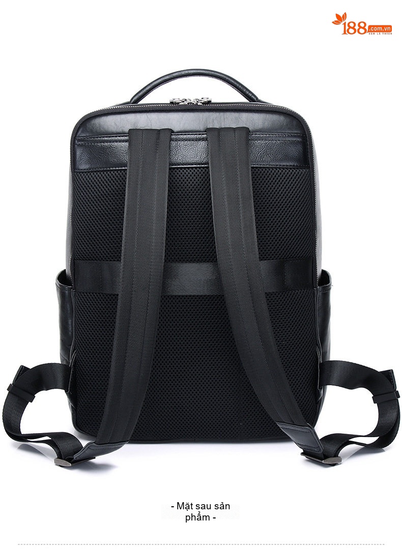 Balo Da Bò Nam Cao Cấp Đựng Laptop Công Sở Màu Đen chi tiết 24