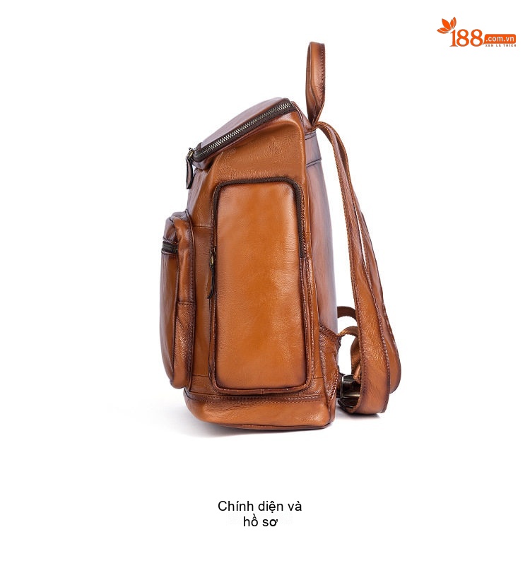 Balo Da Bò Nam Đa Năng Nhiều Ngăn Lớn Cao Cấp Màu Nâu, Đen chi tiết 9