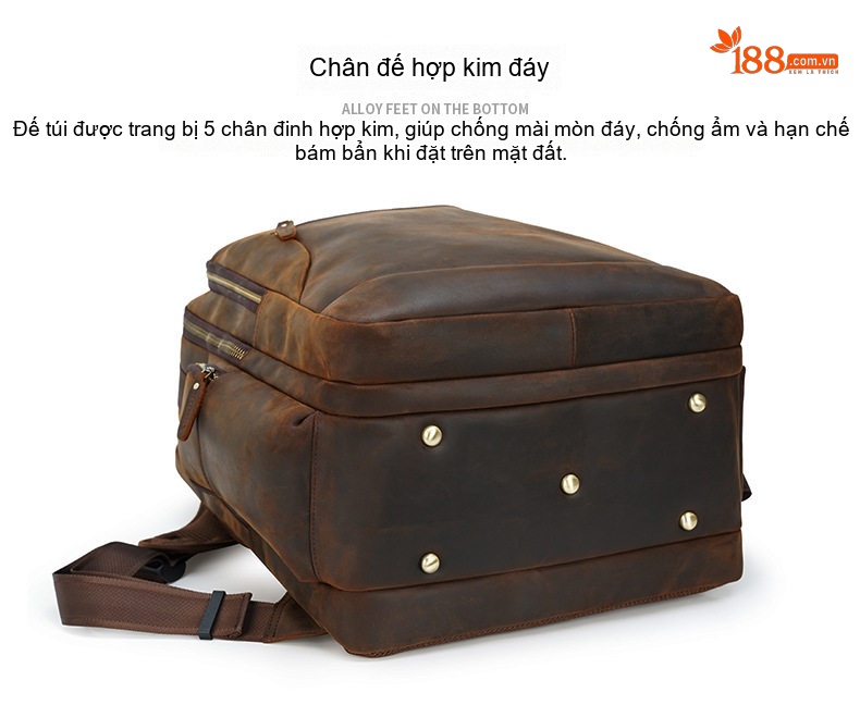 Balo da bò nam đựng laptop du lịch công sở thiết kế đơn giản chi tiết 17