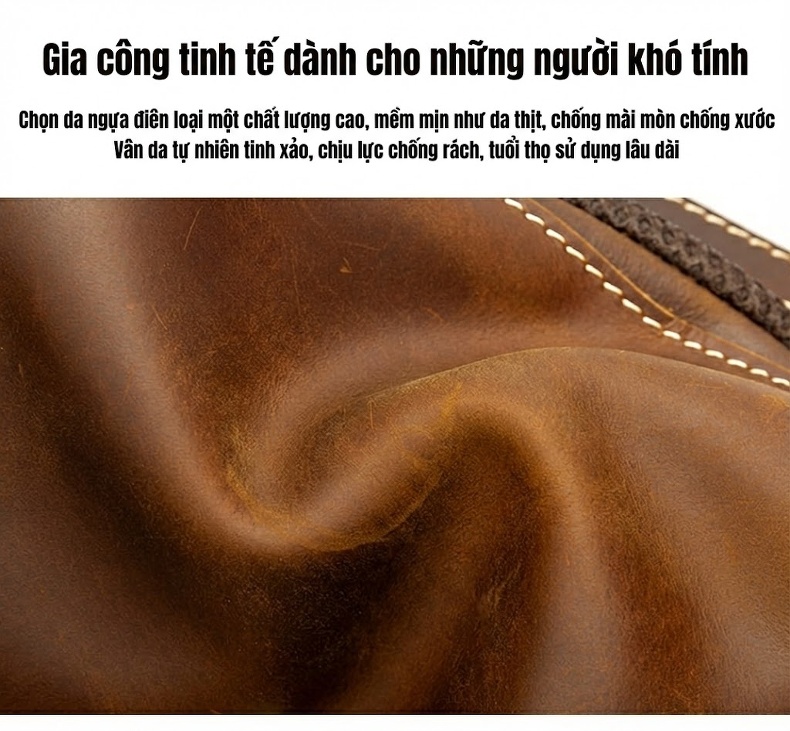 Balo Da Bò Nam Lớn Đựng Laptop Du Lịch Đa Năng Màu Nâu chi tiết 7