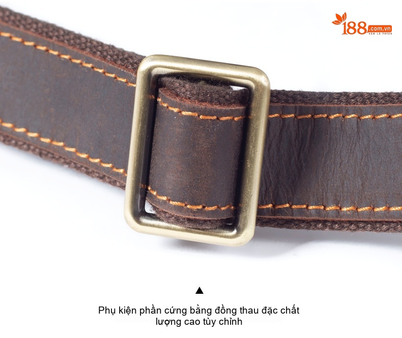 Balo Da Bò Nam Nữ Cá Tính Phong Cách Retro Màu Nâu chi tiết 18