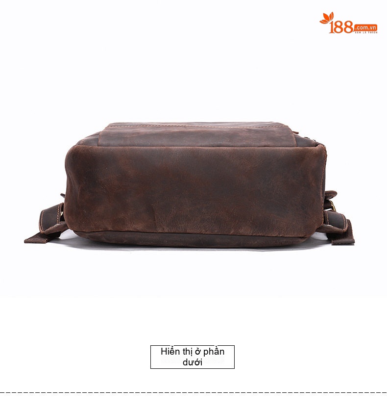 Balo Da Bò Nam Phong Cách Âu Mỹ Cỡ Lớn Đựng Laptop Du Lịch Màu Nâu chi tiết 20