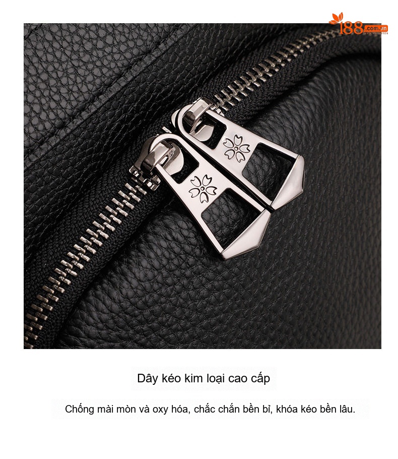 Balo Da Bò Nữ Chống Trộm Phong Cách Hàn Quốc Sức Chứa Lớn Màu Đen chi tiết 18