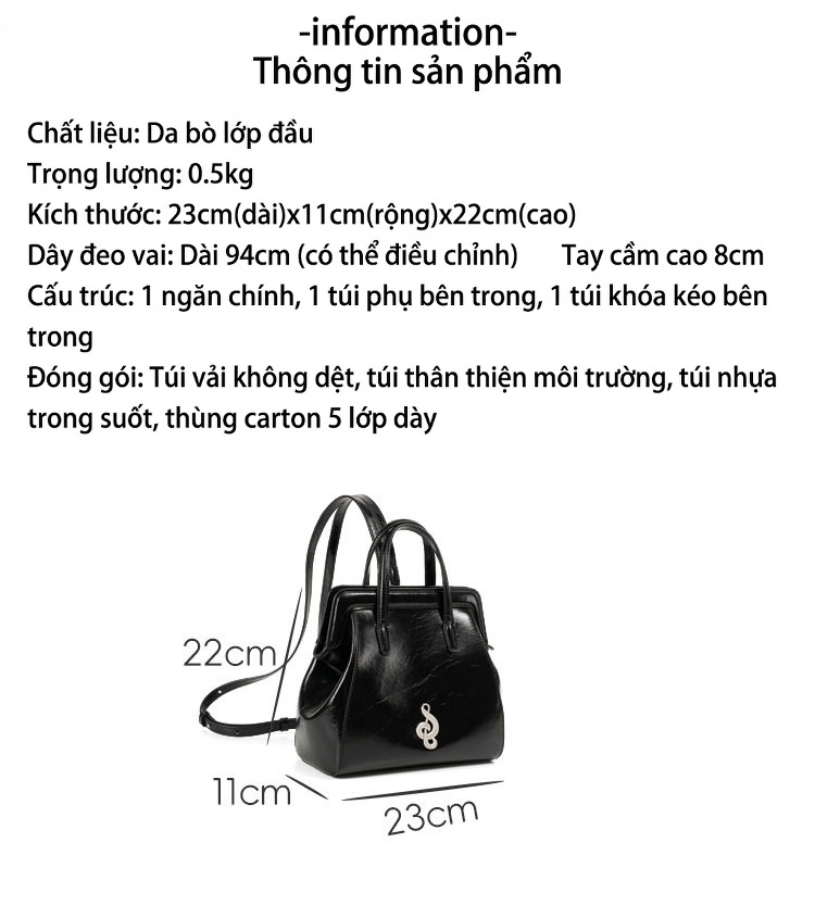 Balo Da Bò Nữ Mini Thiết Kế Nhỏ Gọn Thời Trang Màu Đen, Trắng chi tiết 3