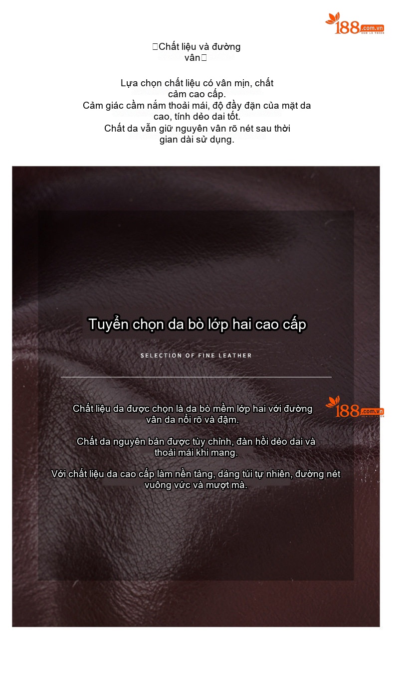 Balo Da Bò Nữ Thiết Kế Tối Giản Phong Cách Hàn Quốc Màu Đen, Nâu Đỏ, Nâu chi tiết 11