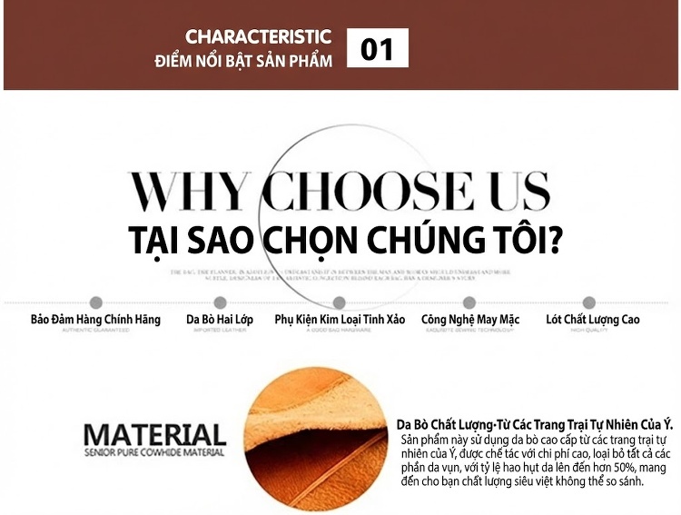 Balo Da Bò Nữ Thời Trang Du Lịch Phong Cách Hàn Quốc Màu Nâu, Đen chi tiết 17