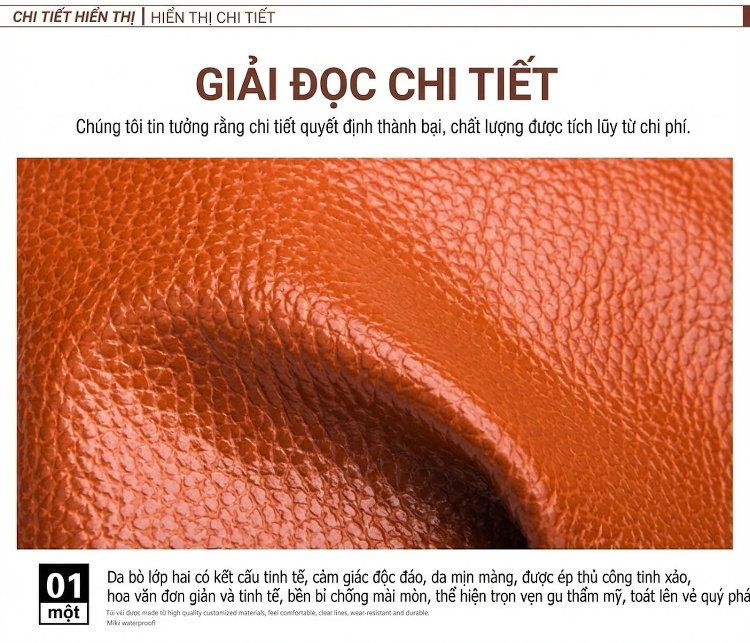 Balo Da Bò Nữ Thời Trang Du Lịch Phong Cách Hàn Quốc Màu Nâu, Đen chi tiết 32