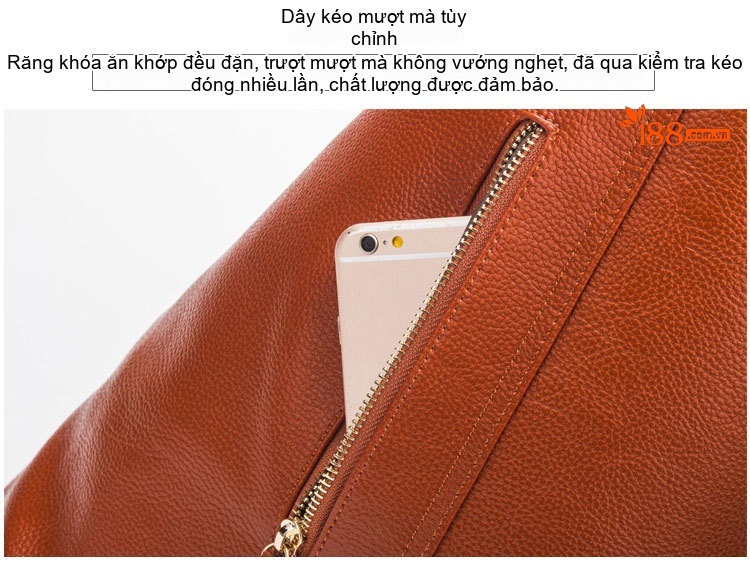 Balo Da Bò Nữ Thời Trang Du Lịch Phong Cách Hàn Quốc Màu Nâu, Đen chi tiết 21