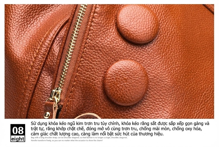 Balo Da Bò Nữ Thời Trang Du Lịch Phong Cách Hàn Quốc Màu Nâu, Đen chi tiết 38
