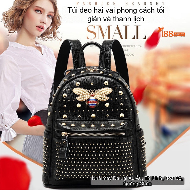 Balo Da Bò Nữ Thời Trang Thu Đông Đựng Vừa A4 Màu Đen chi tiết 14