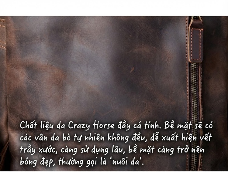 Balo Da Bò Sáp Thủ Công Vintage, Balo Da Du Lịch Nam Nữ Thời Trang chi tiết 19