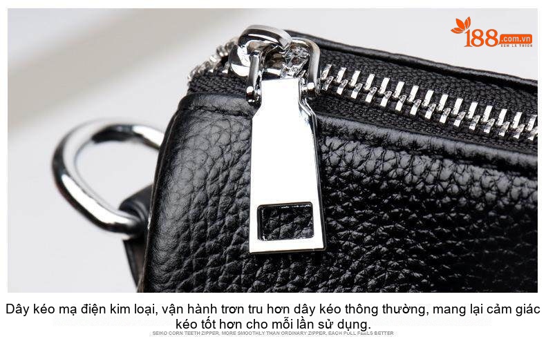 Balo Da Bò Thêu Hình Cặp Đôi Phong Cách Hàn Quốc Đa Năng Màu Đen chi tiết 22