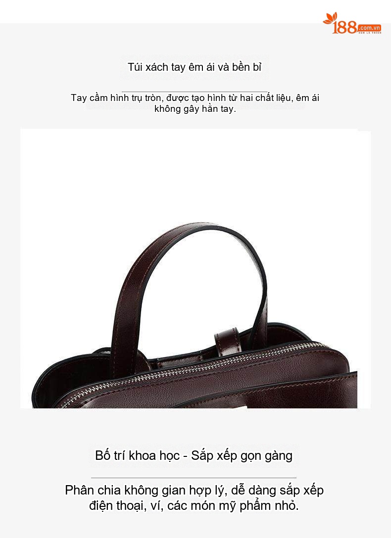 Balo Da Bò Thời Trang Nữ Đựng Vừa Laptop, Túi Xách Tay Du Lịch Da Bò Sức Chứa Lớn Màu Nâu chi tiết 1