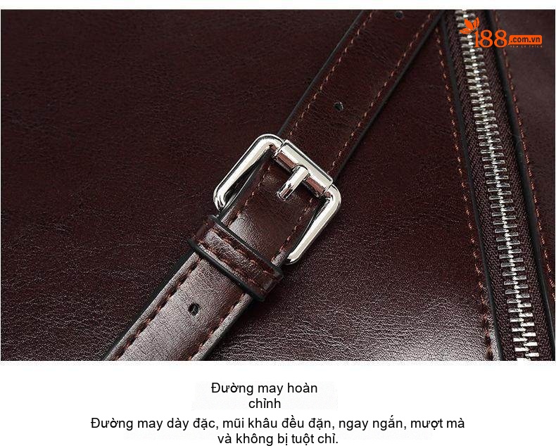 Balo Da Bò Thời Trang Nữ Đựng Vừa Laptop, Túi Xách Tay Du Lịch Da Bò Sức Chứa Lớn Màu Nâu chi tiết 16