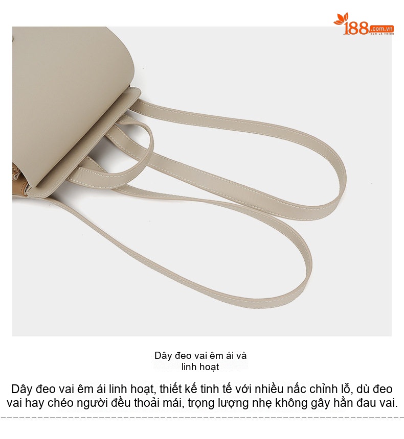 Balo Da Bò Thời Trang Thiết Kế Nhỏ Gọn Sức Chứa Lớn Đi Du Lịch Màu Nâu, Kem chi tiết 12