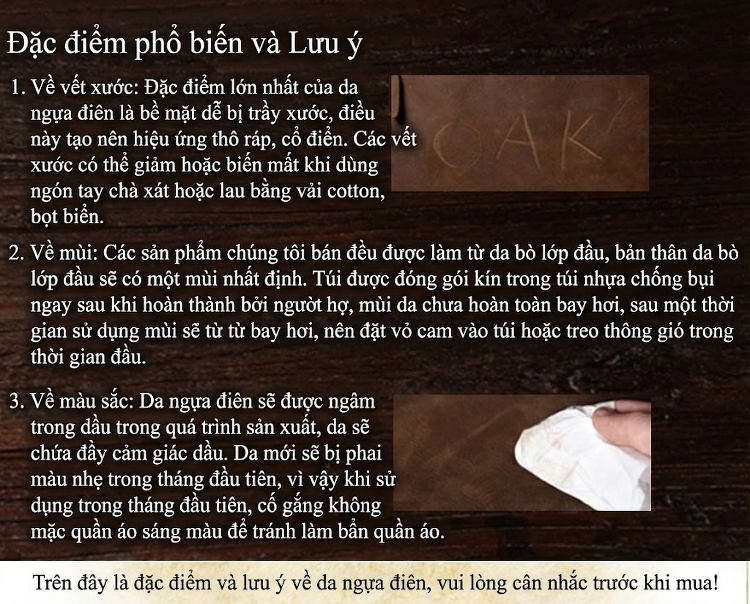 Balo Da Bò Vintage Đeo Vai/Đeo Lưng Phong Cách Casual Màu Nâu chi tiết 16