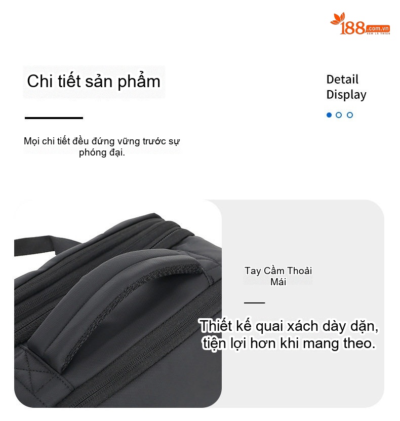 Balo Đa Năng Cao Cấp Chống Nước Phong Cách Thời Trang Công Sở Đựng Laptop Dung Tích Lớn Màu Đen, Be chi tiết 19